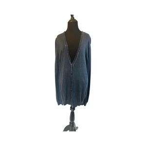 Scotch and Soda Men's Distressed Blue Cardigan size XL